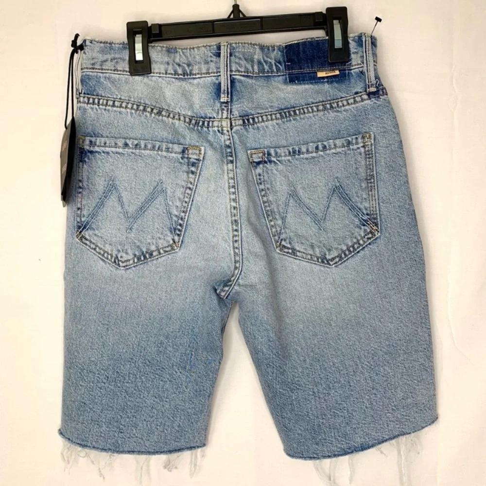 MOTHER Trickster Fray Bermuda Denim Shorts in WIN SOME LOSE SOME SIZE 24 NWT - Picture 8 of 15